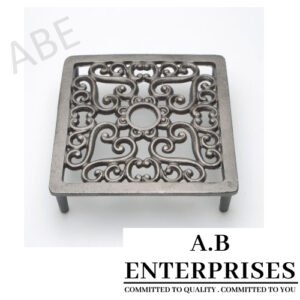 Cast iron kitchen trivet in natural iron patina finish – Model No AB-KT-04 by A.B. Enterprises