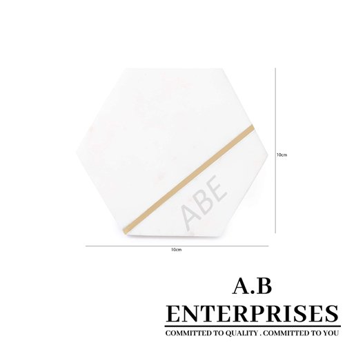 Handcrafted marble coaster AB-C-07– premium drink coaster by A.B. Enterprises India
