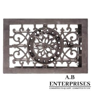 Cast iron air vent by A.B. Enterprises, Model AB-WR-05 in Black P.C. finish – durable and decorative vent cover for homes and interiors.