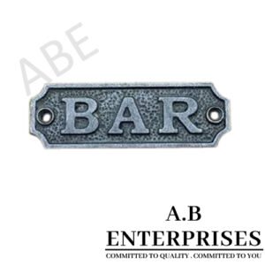 Handcrafted cast iron wall plaque AB-WP-03 with natural iron patina finish by A.B. Enterprises, India – durable and decorative design.