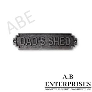 Handcrafted cast iron wall plaque AB-WP-10 with natural iron patina finish by A.B. Enterprises, India – durable and decorative design.