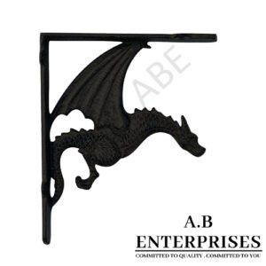 Handcrafted cast iron shelf bracket by A.B. Enterprises – strong and decorative wall support for homes, offices, and interiors.