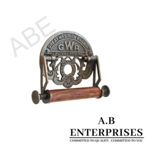 Handcrafted decorative toilet paper holder AB-TPH-7 – Cast Iron with Copper Antique finish by A.B. Enterprises