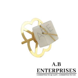 Marble Stone Cabinet Knob in white square pattern by A.B. Enterprises India