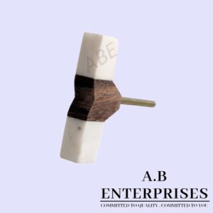 Marble Stone Cabinet Knob in white pattern by A.B. Enterprises India