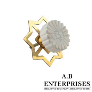 Marble Stone Cabinet Knob in flower pattern by A.B. Enterprises India