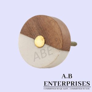 Marble Stone Cabinet Knob in brown and white pattern by A.B. Enterprises India
