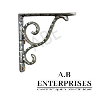Handcrafted cast iron shelf bracket by A.B. Enterprises – strong and decorative wall support for homes, offices, and interiors.