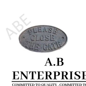 Handcrafted cast iron wall plaque AB-WP-05 with natural iron patina finish by A.B. Enterprises, India – durable and decorative design.