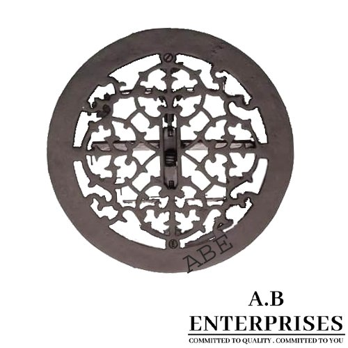 Cast iron air vent by A.B. Enterprises, Model AB-WR-05 in Black P.C. finish – durable and decorative vent cover for homes and interiors.