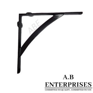 Handcrafted cast iron shelf bracket by A.B. Enterprises – strong and decorative wall support for homes, offices, and interiors.