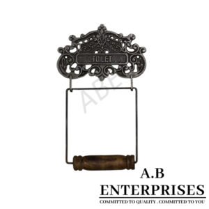 Handcrafted decorative toilet paper holder AB-TPH-7 – Cast Iron with Copper Antique finish by A.B. Enterprises
