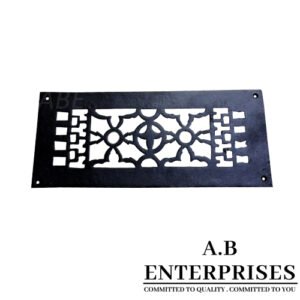 Cast iron air vent by A.B. Enterprises, Model AB-WR-05 in Black P.C. finish – durable and decorative vent cover for homes and interiors.