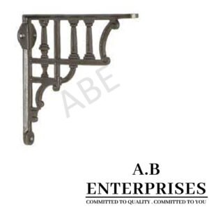 Handcrafted cast iron shelf bracket by A.B. Enterprises – strong and decorative wall support for homes, offices, and interiors.