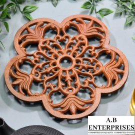 Cast iron kitchen trivet in natural iron patina finish – Model No AB-KT-06 by A.B. Enterprises