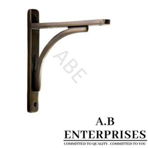 Handcrafted cast iron shelf bracket by A.B. Enterprises – strong and decorative wall support for homes, offices, and interiors.