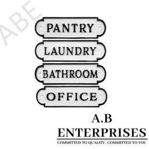 Handcrafted cast iron wall plaque AB-WP-12 with natural iron patina finish by A.B. Enterprises, India – durable and decorative design.