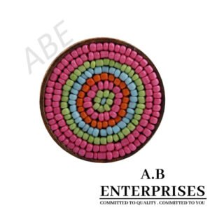 Wooden Cabinet Knob with multicolor beaded design by A.B. Enterprises India