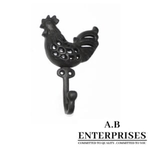 Cast Iron Rooster Hook – Decorative Wall Hook by A.B. Enterprises